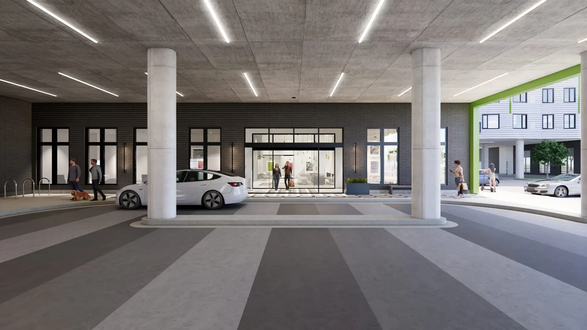 Entrance area with artwork and seating